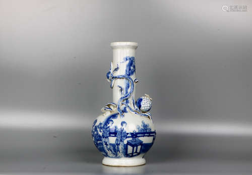 A period of the Republic of China blue&white bottle