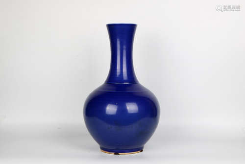 A chinese blue glaze bottle