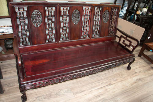 A chinese rosewood upholstere