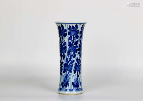 A chinese Qing Emperor Kangxi blue&white container