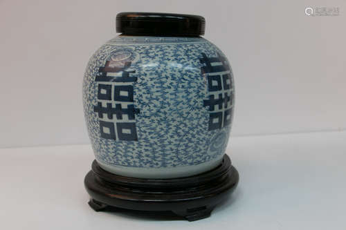 A chinese blue&white jar