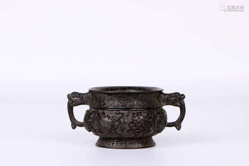 A chinese qing dynasty bronze incense