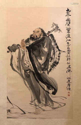 A chinese ink wash painting Han Ming marked