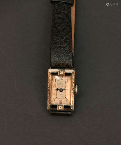 A 14k platinum GRUEN lady watch