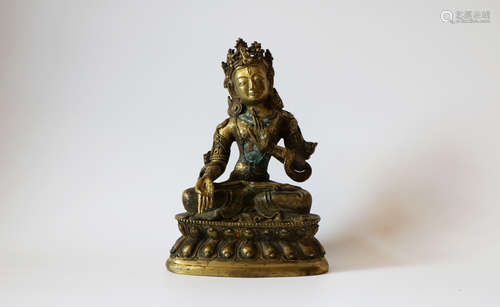 A chinese qing dynasty bronze statue