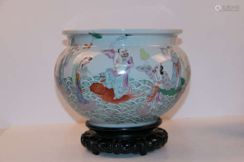 A chinese 19c porcelain vat