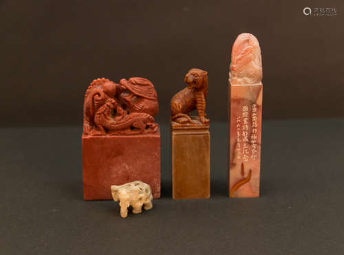 Four chinese shoushan seals