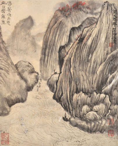 钱瘦铁（1897～1967） 巫山之景 镜片 设色纸本