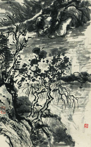 黄宾虹（1865～1955） 山水小品 镜框 水墨纸本