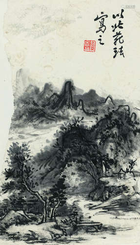 黄宾虹（1865～1955） 山水小品 镜框 水墨纸本