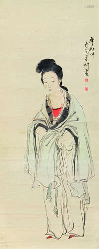 倪墨耕（1855～1919） 仕女图 立轴 设色纸本