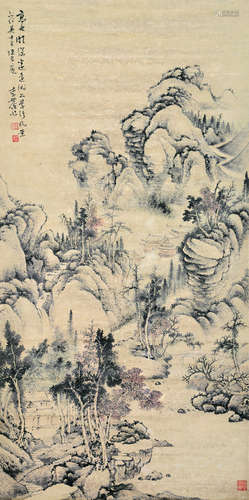 李世倬（1687～1770） 深山隐居图 立轴 设色纸本