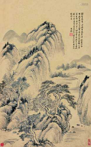 何维朴（1842～1925） 山水 原裱立轴 水墨纸本