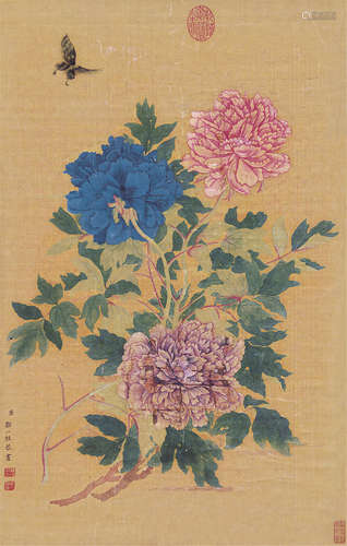 邹一桂（1686～1772） 花蝶图 立轴 设色绢本