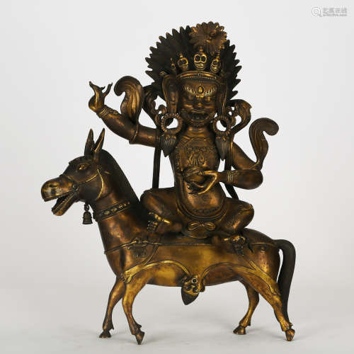 CHINESE BRONZE FIGURE OF PALDEN LHAMO