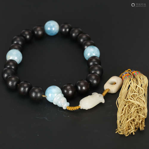 CHINESE ZITAN WOOD BEAD BRACELET