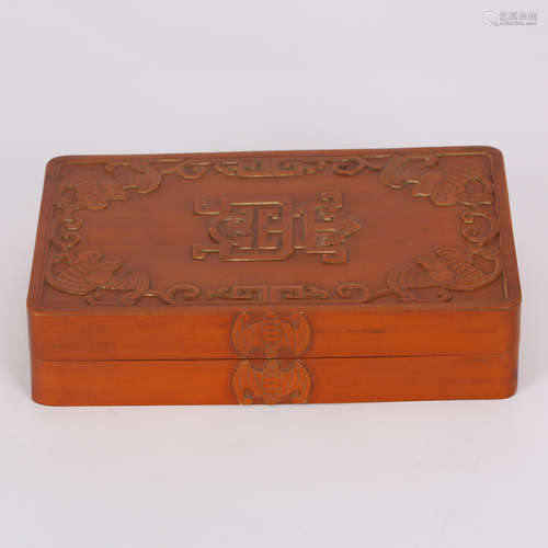 CHINESE BOXWOOD COVER BOX