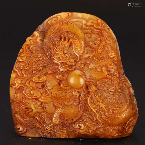CHINESE SOAPSTONE CARVED DRAGON