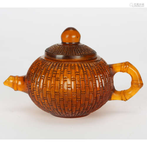 CHINESE PEKING GLASS TEA POT