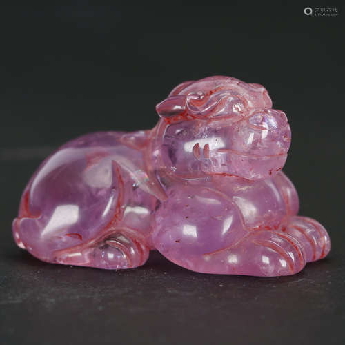 CHINESE AMETHYST CARVED FOOLION