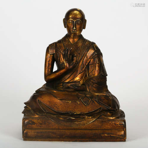 CHINESE BRONZE FIGURE OF GURU