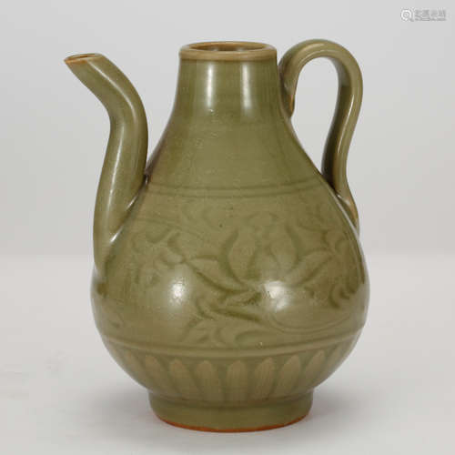 CHINESE TEA DUST GLAZED PORCELAIN EWER