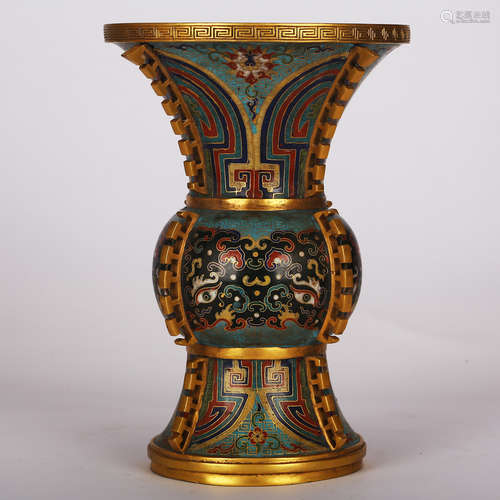 CHINESE CLOISONNE GU VASE