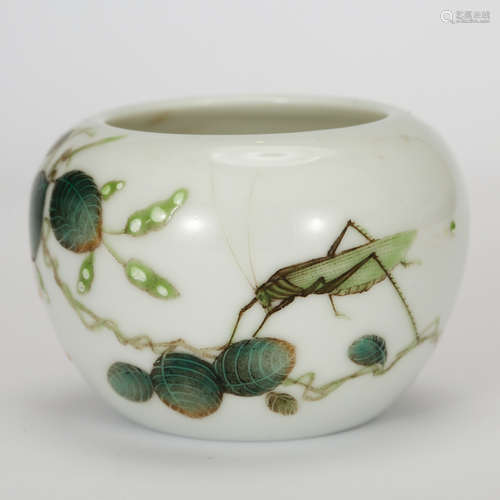 CHINESE PAINTED PORCELAIN BRUSH WASHER