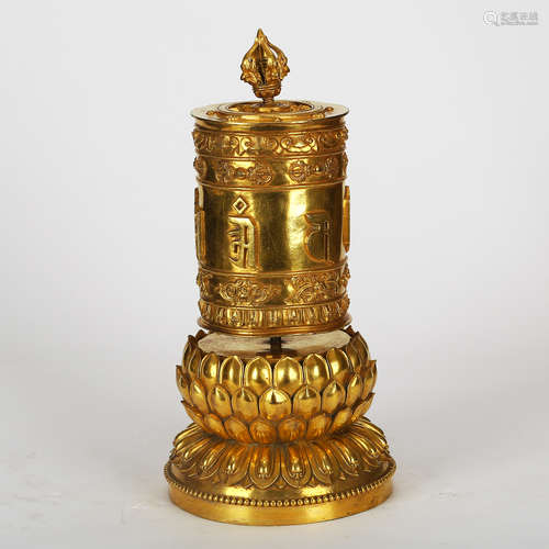 CHINESE GILT BRONZE BUDDHIST STUPA