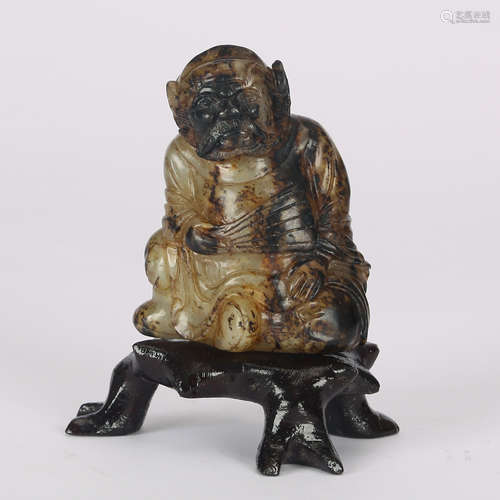 CHINESE JADE CARVING WITH STAND