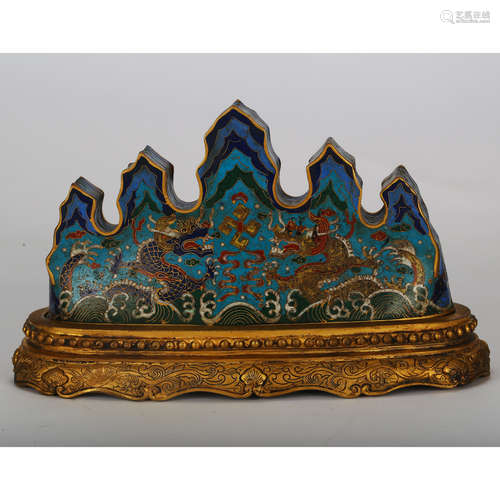 CHINESE CLOISONNE SCHOLAR BRUSH REST