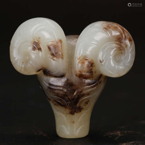 CHINESE JADE CARVED RAM