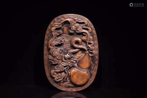 A OLD STONE CARVED INK SLAB