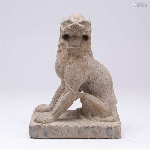 CHINESE STONE SEATED LION