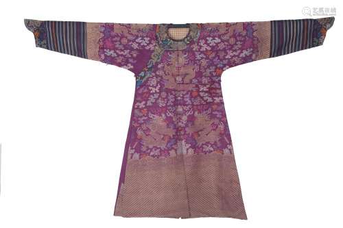 CHINESE PURPLE EMBROIDERY DRAGON IMPERIAL ROBE