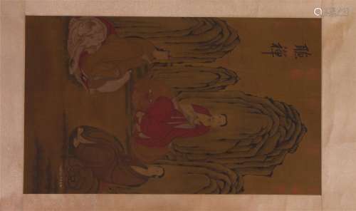CHINESE SCROLL PAINTING OF LOHANS