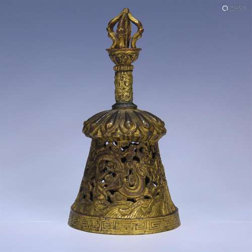 CHINESE GILT BRONZE BELL