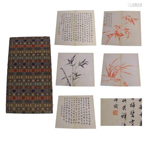 SEVEN PAGES OF CHINESE ALBUM PAINTING OF FLOWER