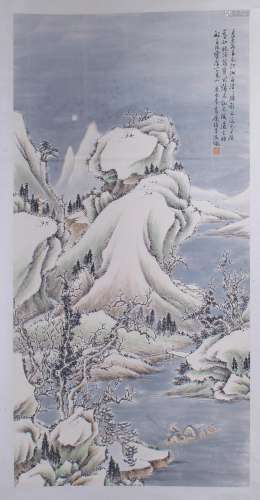 CHINESE SCROLL PAINTING OF MOUNTAIN VIEWS