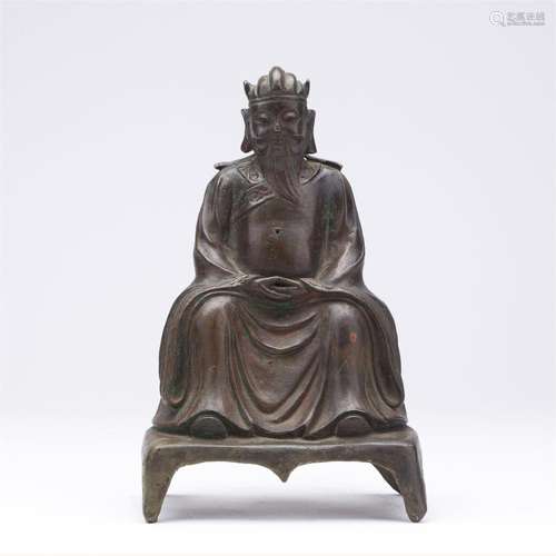 CHINESE BRONZE SEATED OFFICIAL