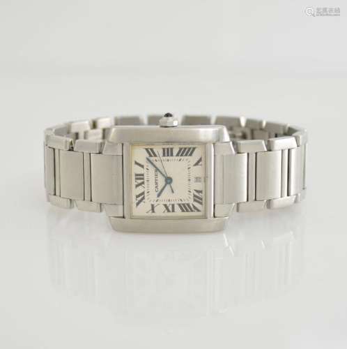 CARTIER TANK Francaise wristwatch in stainless steel