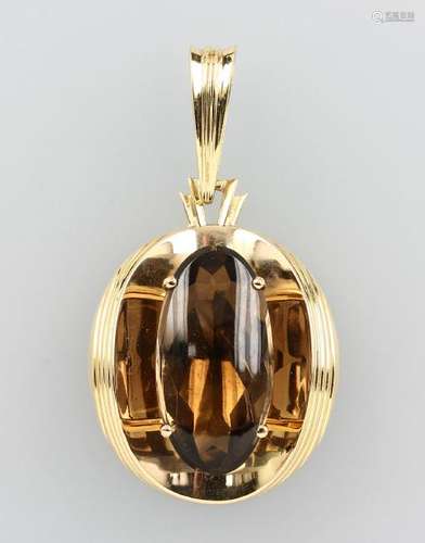 14 kt gold pendant with smoky quartz