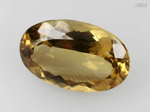 Oval bevelled citrine