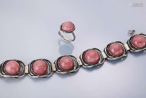 Jewelry set with rhodochrosites