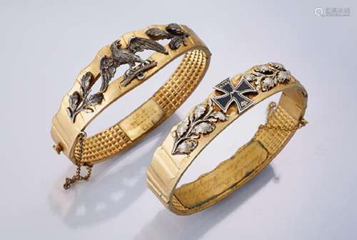 Lot 2 bangles and one ring, german approx. 1914/15