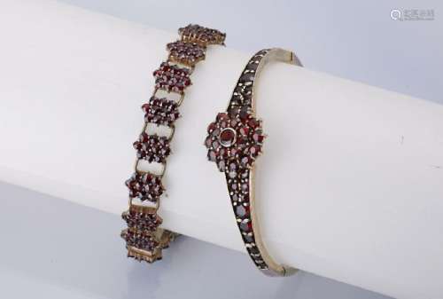 Lot jewelry with garnets, approx. 1930-60s