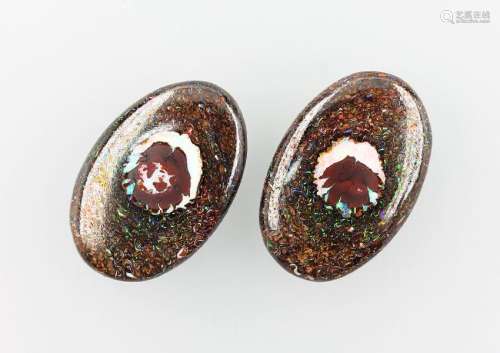 Lot 2 loose boulder opal cabochons