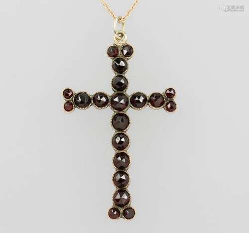 Crosspendant with garnets, german approx. 1870s