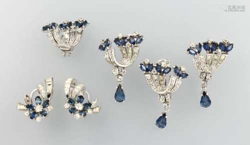 Lot 3 pair of earclips with rhine stones