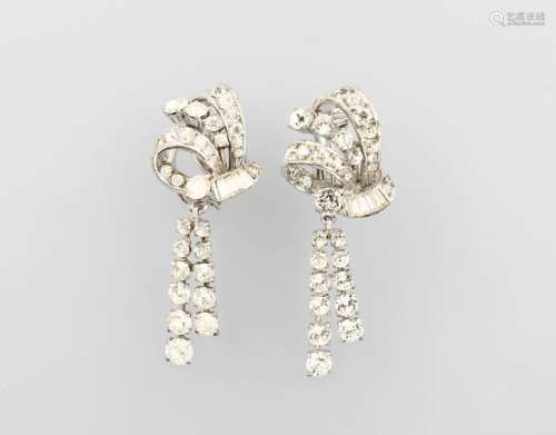 Pair of earrings with rhine stones, Sterling